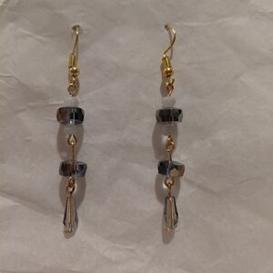 Sparkly Blue Dangle Earrings